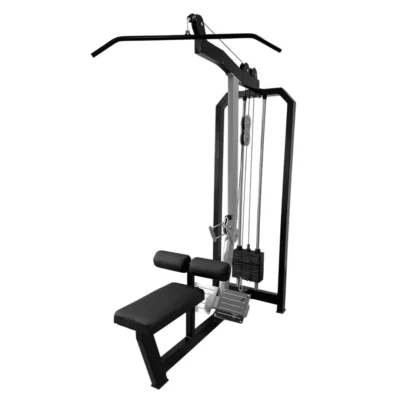 Máquina de jalón alto y remo profesional de Home Athletic con torre de 200lb, rodillos ajustables y estructura de calibre 14 para gimnasios.